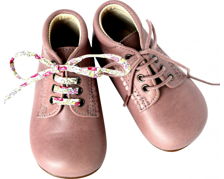 Chaussures Bébé Bottillon À Lacets Fille Athénais - Cuir Vieux Rose