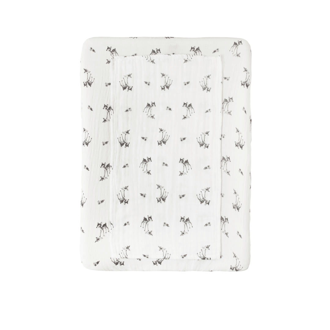 Housse matelas à langer faon écru