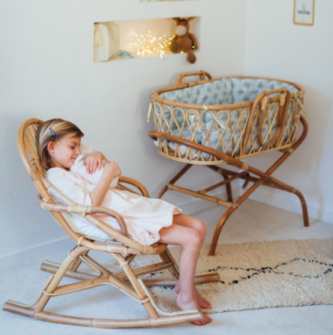 Rocking-chair enfant en rotin naturel - JUNE