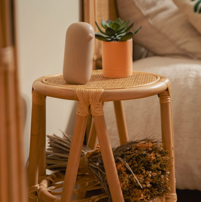 Tabouret en rotin et cannage - GILI