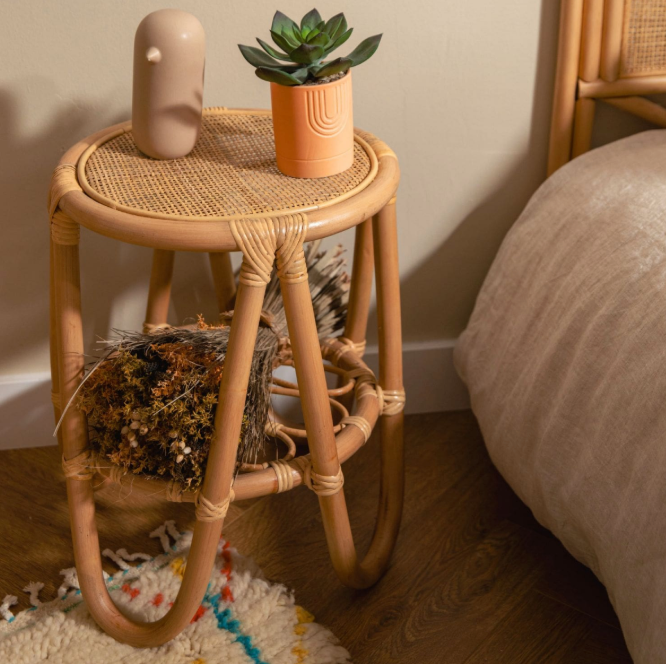 Tabouret en rotin et cannage - GILI