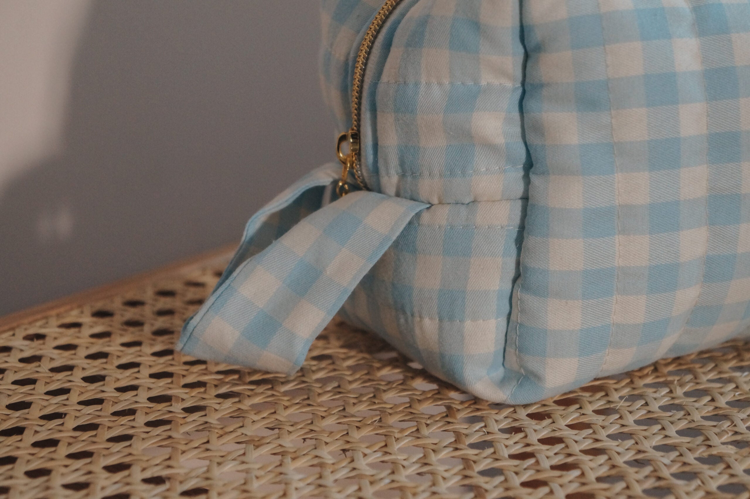 Trousse de toilette Vichy Bleu ciel