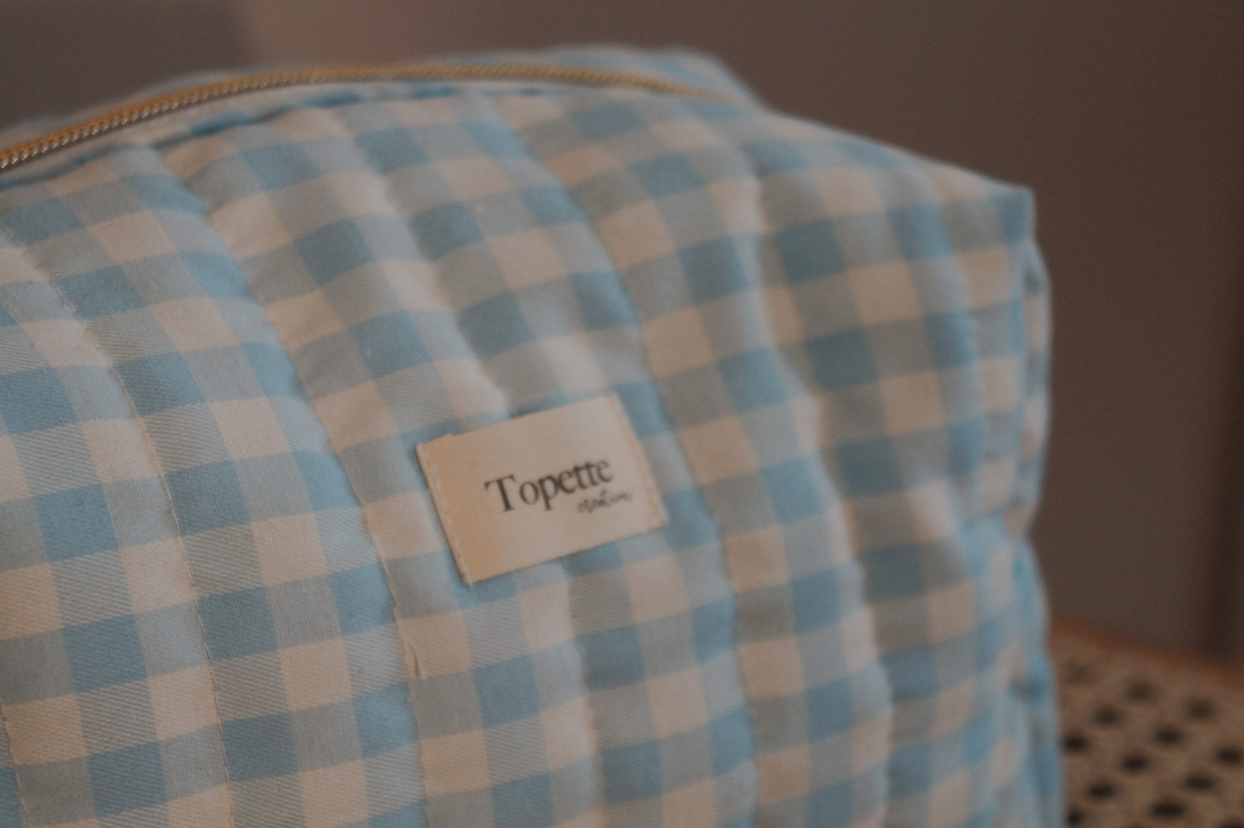 Trousse de toilette Vichy Bleu ciel